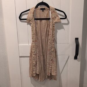 Zenobia Beige Floral Lightweight Cardigan